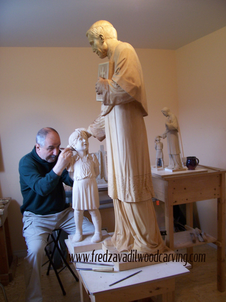 St. John Neumann, custom sculpture, religious sculptures by Fred Zavadil