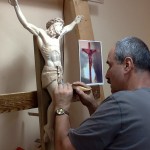 Carved Crucifix, custom carved sculpture of Jesus, basswood, Fred Zavadil