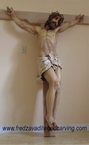 Hand carved crucifix, Fred Zavadil