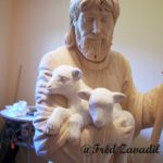 Customized statue of Good Shepherd, wood carving, basswood, Fred Zavadil