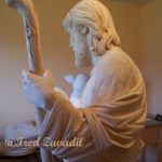 Carved statue of Good Shepherd, catholic statuary by Fred Zavadil