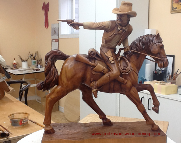 Woodcarving, Kathy's cowboy