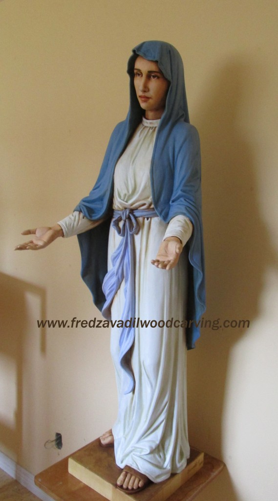 St. Mary, religious sculpture by Fred Zavadil, wood carving