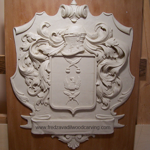 Coat of arms. Clay model for coat of arms