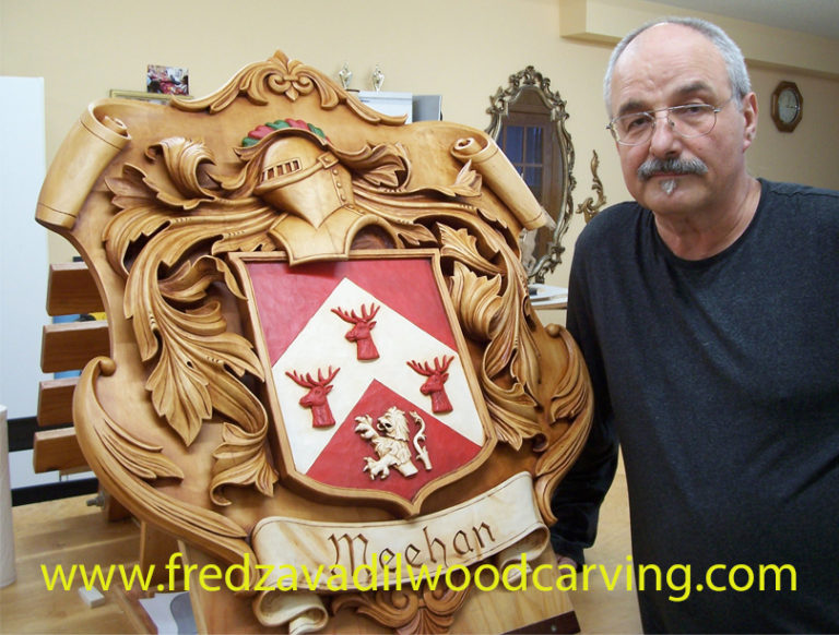 Family Crest, relief wood carving, | Custom Wood Carving and Religious