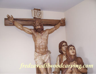 Custom statues of Jesus, St. John, St. Mary